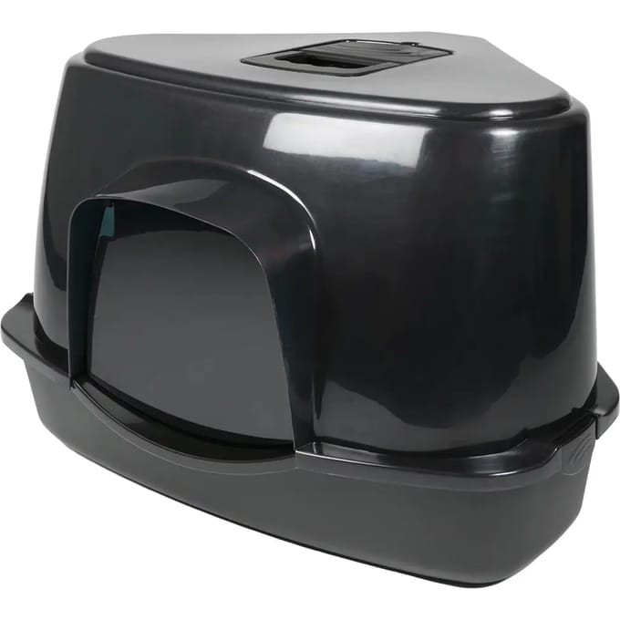 EBI Cat House Prism 70 - Zen Series - Hoek kattenbak - Gesloten Kattenbak - 70x56x46cm Zwart