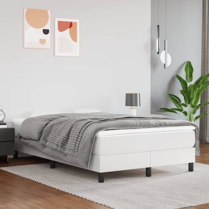 vidaXL - Pocketveringmatras - medium - 120x200x20 - cm - kunstleer - wit