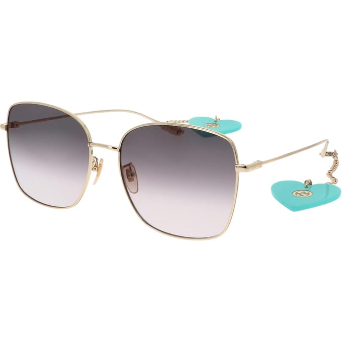 Gucci Oversized Gradiënt Zonnebril Goud Dames Brillen GG1030SK003 Gray,60 gray