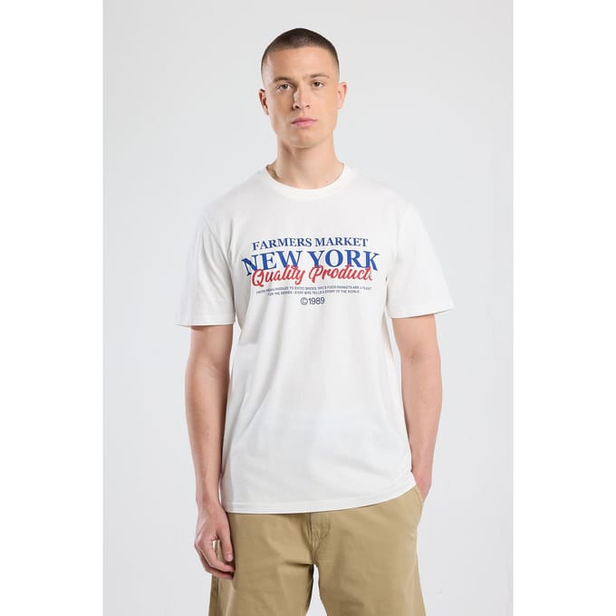 America Today Elden White/blue Taglia: M | T-shirt Outlet | Uomo | Bianco