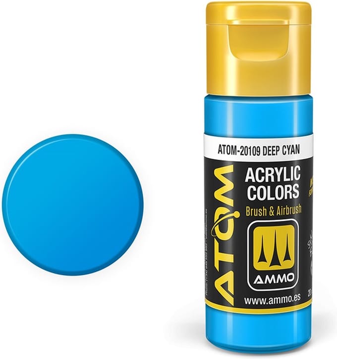 AMMO by Mig Jimenez Hobbyverf Acrylverf - MIG 20109 ATOM - Deep Cyan - Acryl - 20ml Verf flesje - 20 ml