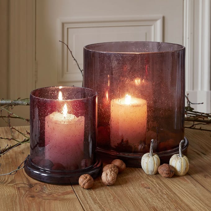 LOBERON Windlicht set van 2 Saffrone paars