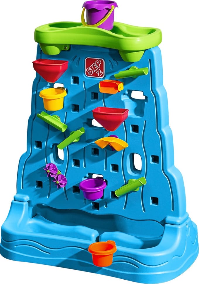 Step2 Waterfall Discovery Wall - Waterval Muur Blauw - Dubbbelzijdig - Watertafel Incl. 13 accessoires