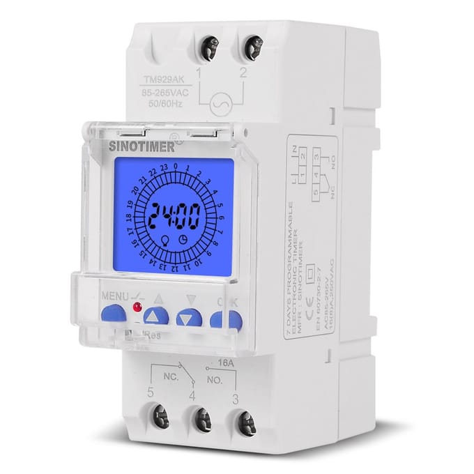 Digitaal LCD-scherm 24-uurs elektronische tijdklok 85-265V DIN-rail uren programmeerbaar intelligent 30A veelkleurig