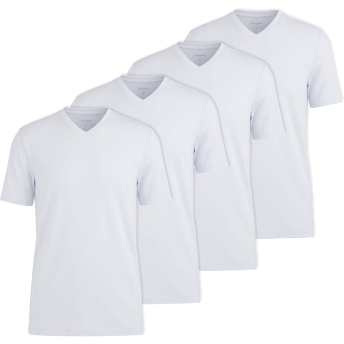 OLYMP T-shirt 4 Pack V Neck T-Shirt Verpakking van 4
