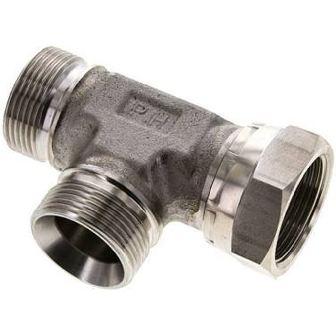 T-koppeling G1 1/4" Buitendraad x Binnendraad RVS Hydrauliek 190bar (2669.5psi)