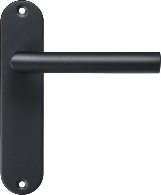 Nero - Zwarte Deurklink - Kort Rond Schild