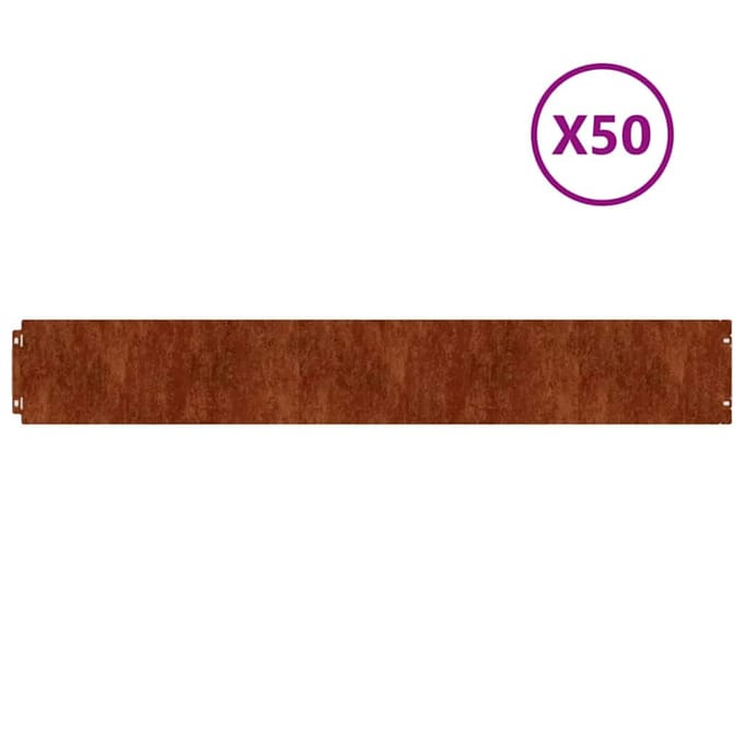 vidaXL - Gazonrand - 10 - st - 15 - x - 103 - cm - weervast - staal - Roestkleurig
