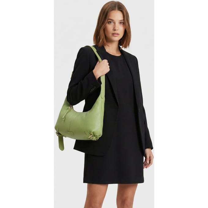 Coccinelle Leather Shoulder Bag In Light Green Maat: OS | Handtassen Outlet | Dames | Groen