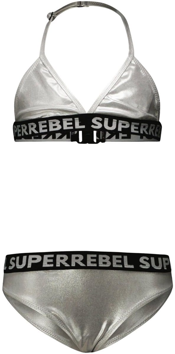 SuperRebel - Isla-triangle-bikini - silver foil - Maat 164