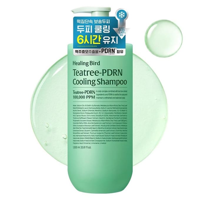 [Healing Bird] Tea Tree-PDRN Verkoelende Shampoo 500ml/1000ml 1000ml blue