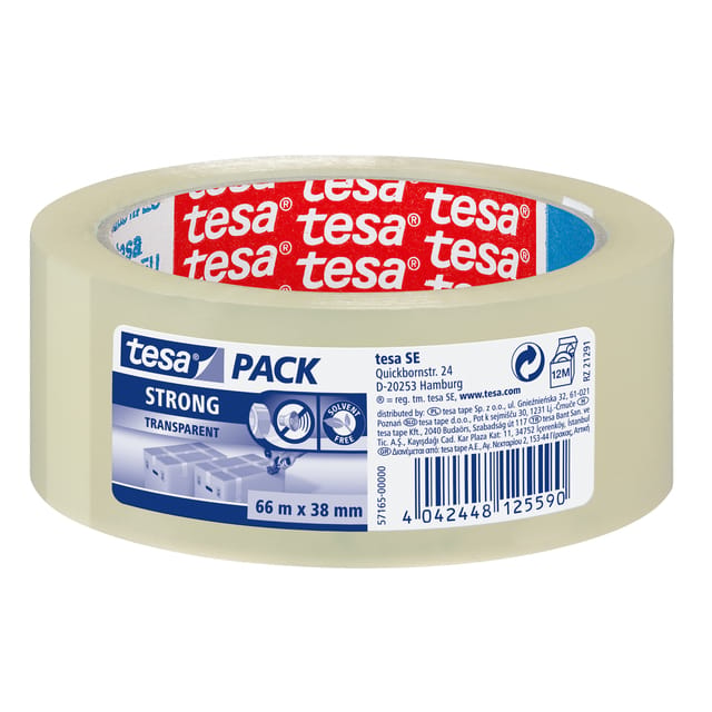 57165-00000-05 Plakband tesapack Transparant (l x b) 66 m x 38 mm 1 stuk(s)