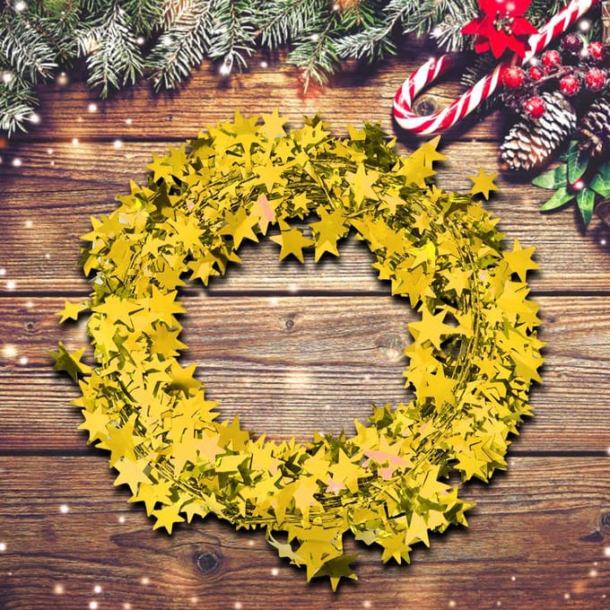 7,5 m Kleine Ster Slinger Kerstboom Bruiloftsfeest Decoratie Kledingaccessoires (Goud) groen