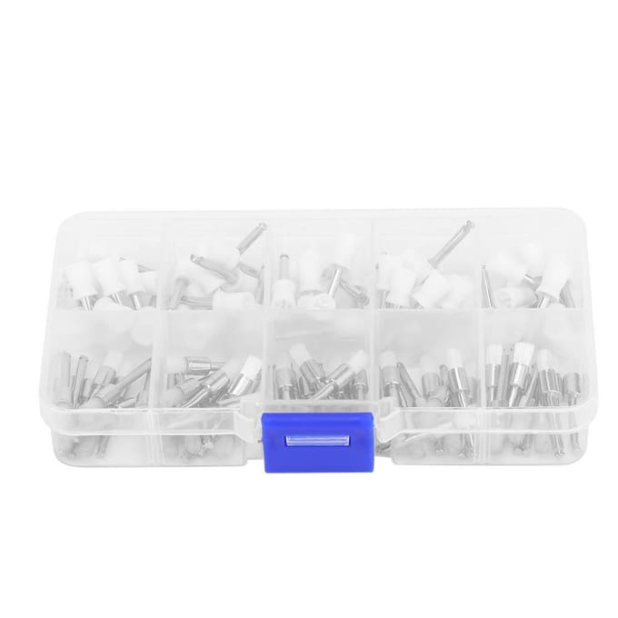 100 pièces   boîte Kit d'outils de polissage dentaire Coupe-brosse de polissage dentaire Accessoire d'outil à usage dentaire white