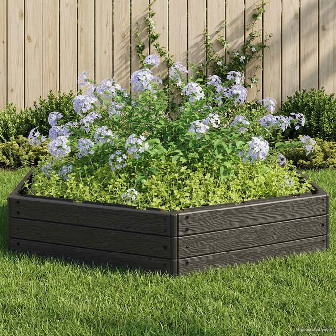 vidaXL - Verhoogd - bed - Zwart - 148 - x - 129 - x - 25 - cm - PP