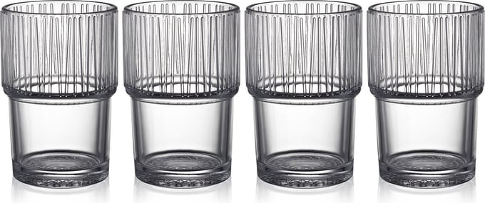 BITZ Kusintha Café-glas 12,5 cm 38 cl 4 st. Helder