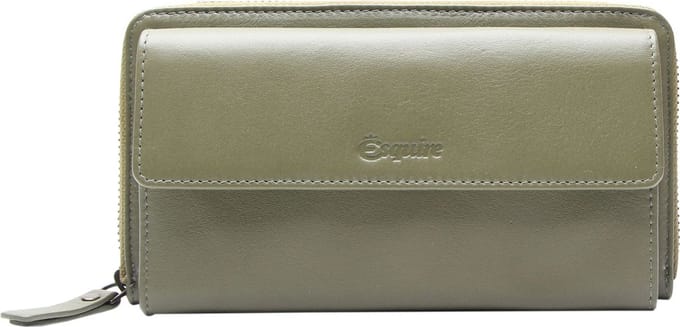 Esquire Leren Portemonnee Telefoontasje Peru Phone Wallet Bag Olive Olijfgroen