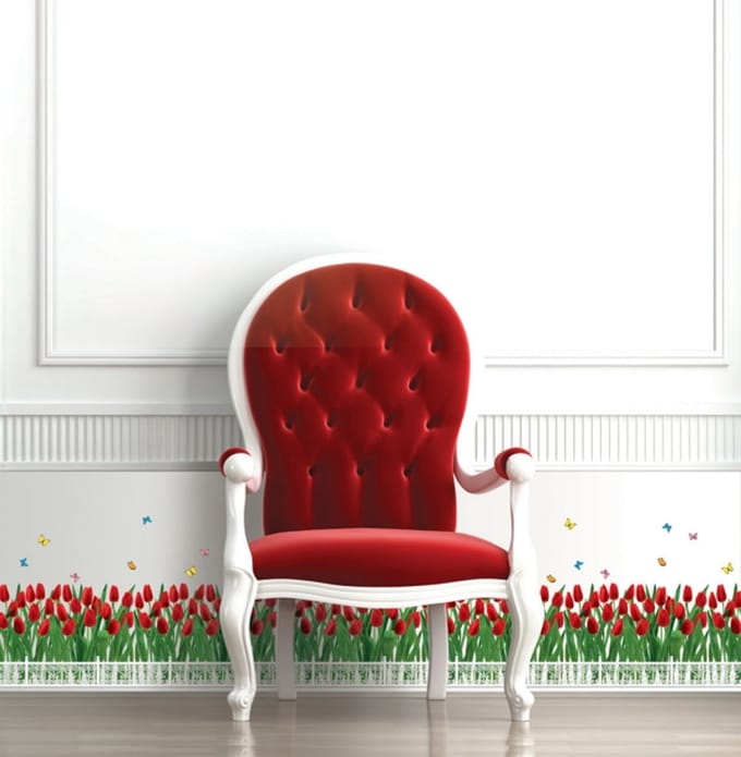 Decoratieve muurstickers - Tulpenhaag