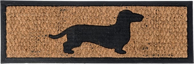 Homescapes deurmat hond, rubber & kokosvezel, 75cm x 25cm