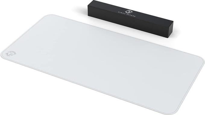 Leather Gaming Surface for Mouse and Keyboard - PU Leather Mouse Pad - White
