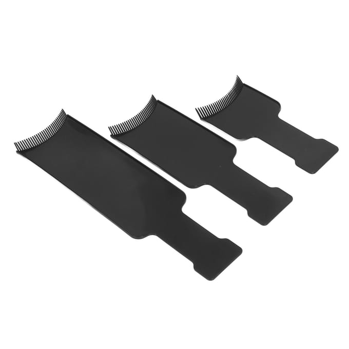 3 STUKS Haarverfplank Highlightingplank met Tanden Haarverfborstel Kappersstylingtool black