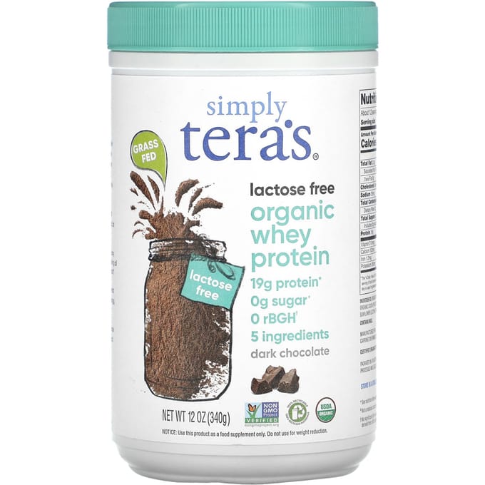 Gewoon Tera's, Biologisch Wei-eiwit, Donkere Chocolade, 12 oz (340 g)