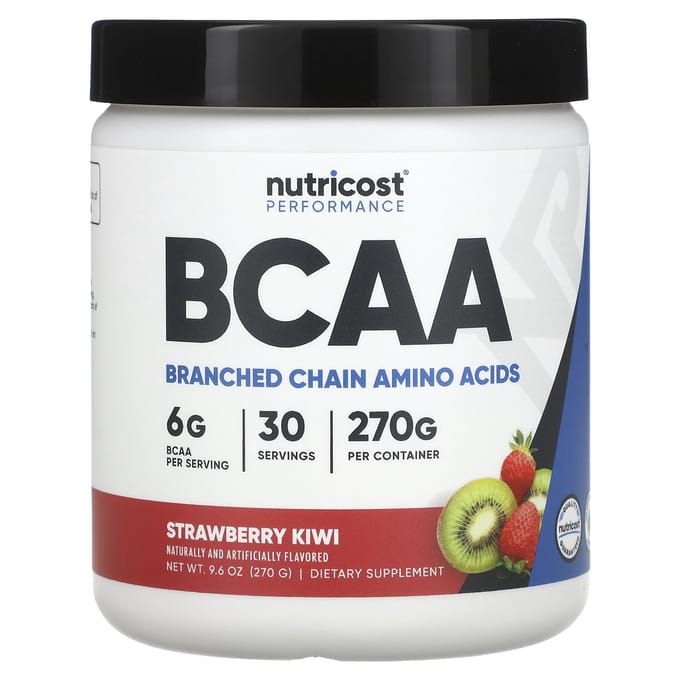 Nutricost, Performance athlétique, BCAA, Fraise Kiwi, 9,6 oz (270g)