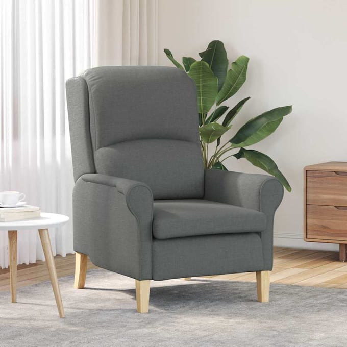 vidaXL - Fauteuil - Donkergrijs - Stof