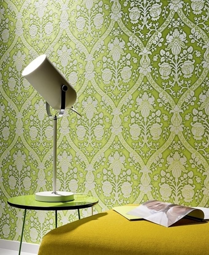 Groen barok behang glitter 95689-3