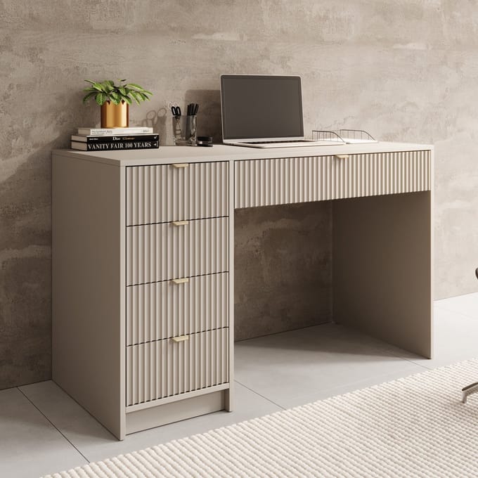 Meubella - Bureau Tavares - Beige - 120 cm