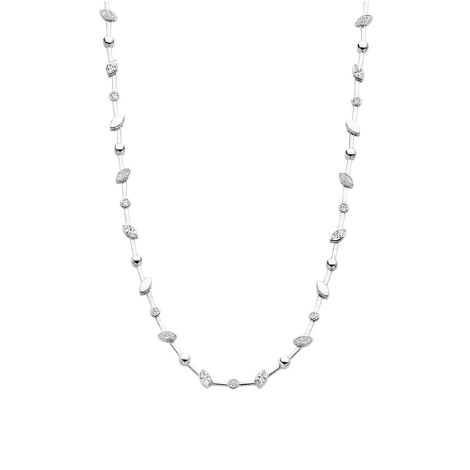 TI SENTO Dames Ketting - 925 zilver - Zirconia wit - Maat 42 - 34068ZI