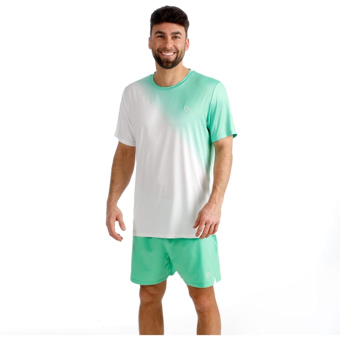 BIDI BADU Crew 2.0 T-shirt Heren-groen, wit
