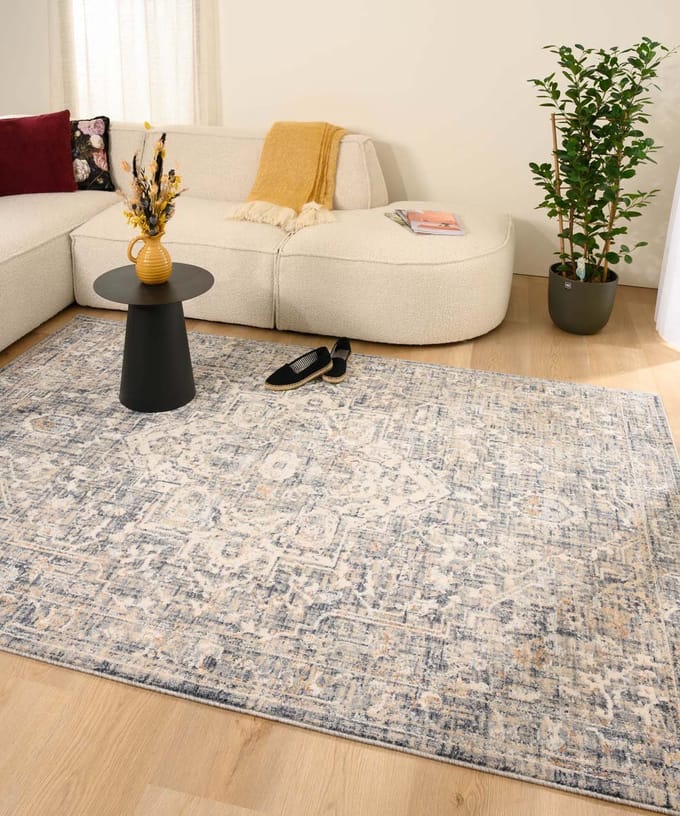 Vintage vloerkleed - Classic Bernard donkergrijs 80x150