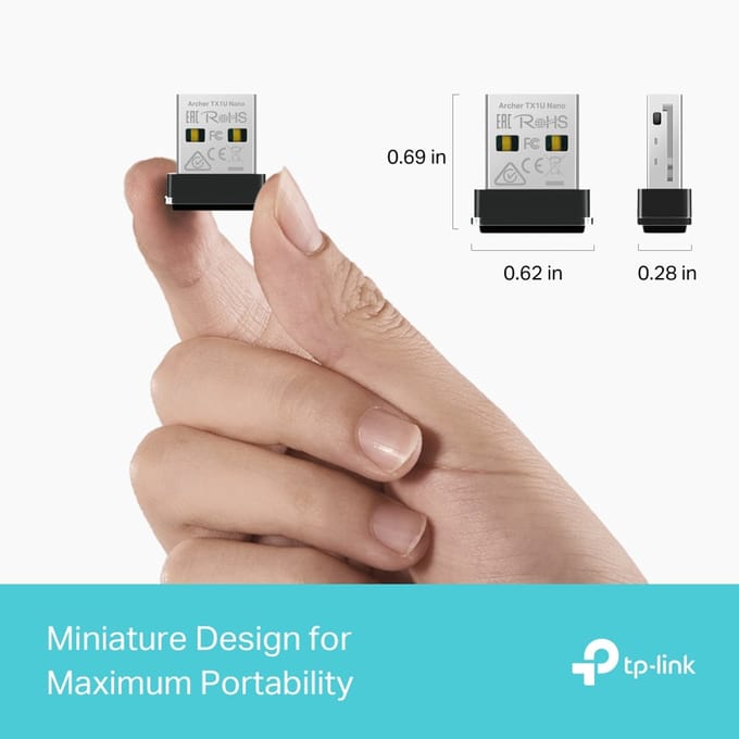 Tp-Link Archer Tx1U Nano Ax300 Wifi 6 Netwerkkaart Voor Pc Usb