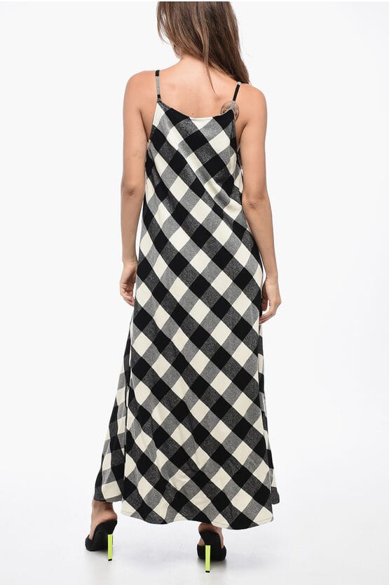 W'S ARCHIVE CHECK LANGE JURK in zwart-wit