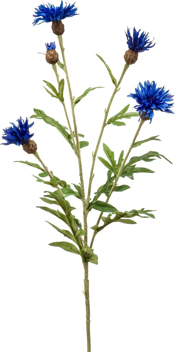 Emerald - Kunstbloem Korenbloem 60cm blauw - Kunstplant voor binnen