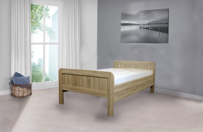 Bed Box Wonen Seniorenbed Nelson Licht Eiken 120x200 cm