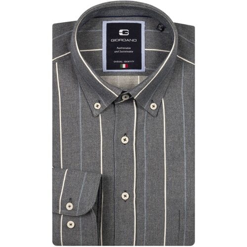 Giordano Overhemd Brando Button-Down Soft Brushed Satin Multi Stripe Sky Blue / male