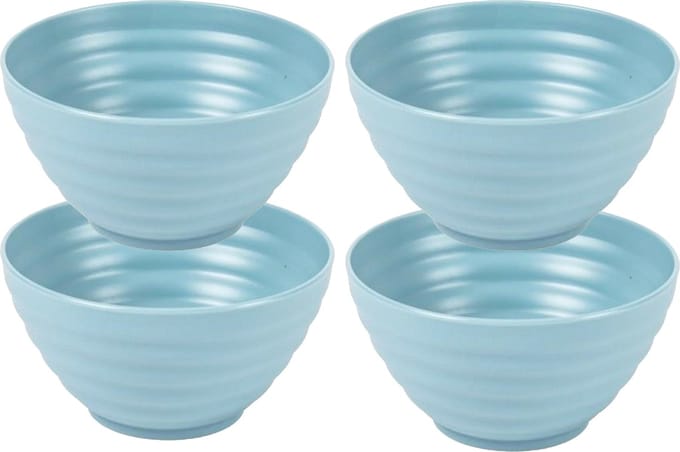 Plasticforte Schaaltjes - 4x - blauw - kunststof - 14 x 6.5 cm - kommen