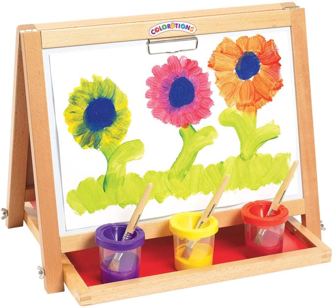 Colorations tekenezel 4-in-1 tafel met whiteboard en krijtbord.