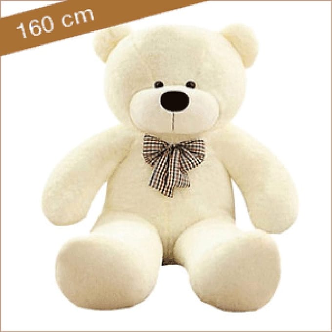 Grote knuffelbeer XL 160 cm - Grote witte Teddybeer - Heel aaibaar