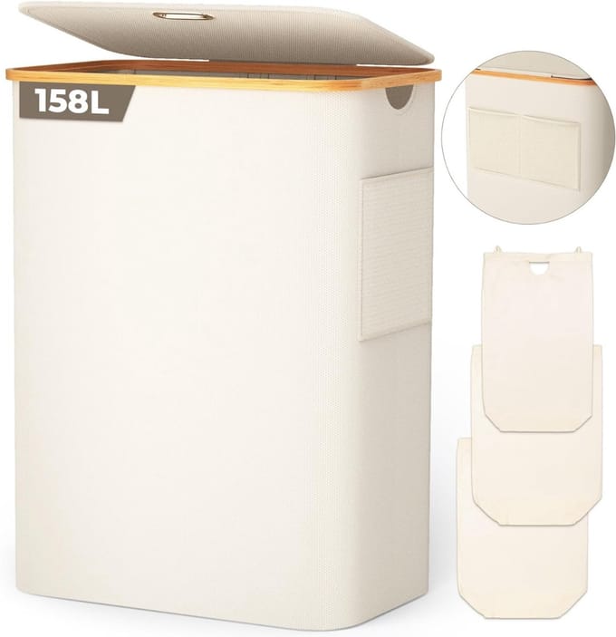 CLVP® Wassorteerder 3 Vaken - Wasmand - Wassorteerder - Beige