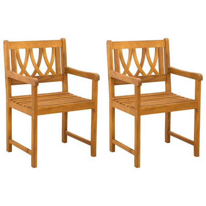 vidaXL - Tuinstoelen - 2 - st - Naturel - Massief - Acacia - Hout