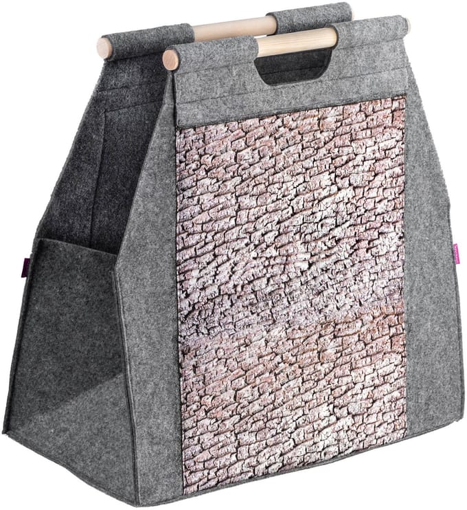 KADAX Torba - Houttas - Polyester vilt - Ergonomische handgrepen - Voor haardhout