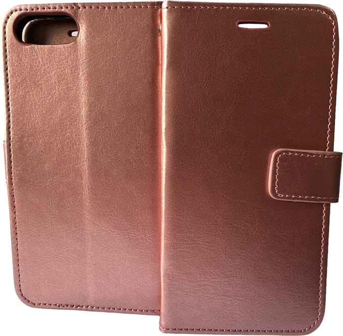 Portemonnee Book Case Hoesje Geschikt voor: iPhone 6 Plus / 6S Plus - rosegoud