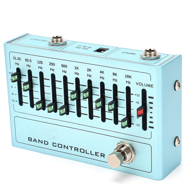 Geluids Equalizer 10 Band EQ Pedaal Gitaar Bas Stemming Accessoires DC 9V 30mA 31,25Hz‑16KHz white