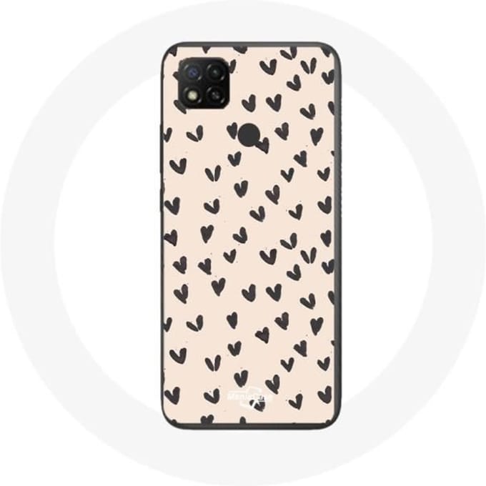 Xiaomi Redmi 9C Black Hearts-achtergrondhoesje