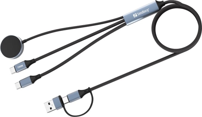 Sandberg 441-69 USB-kabel 0 m USB A/USB C 2 x USB-C/MagSafe 100 W Zwart