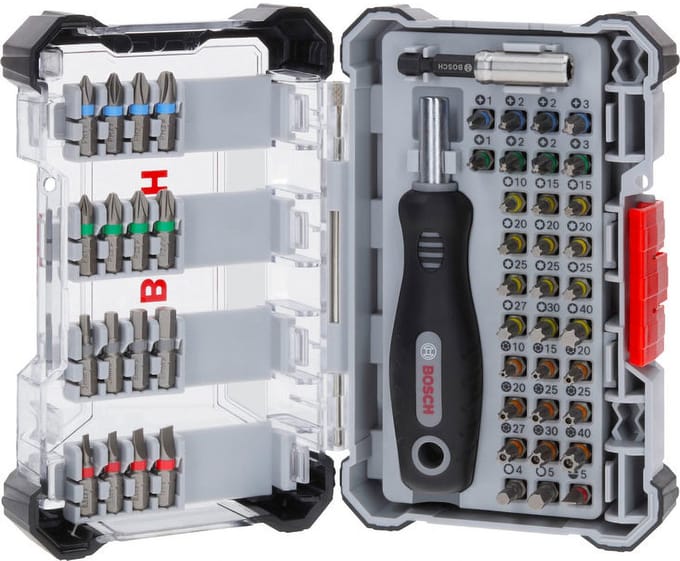 Bosch Extra Hard Serie - 50-delige Bitset - Magnetische Houder - S2 Staal
