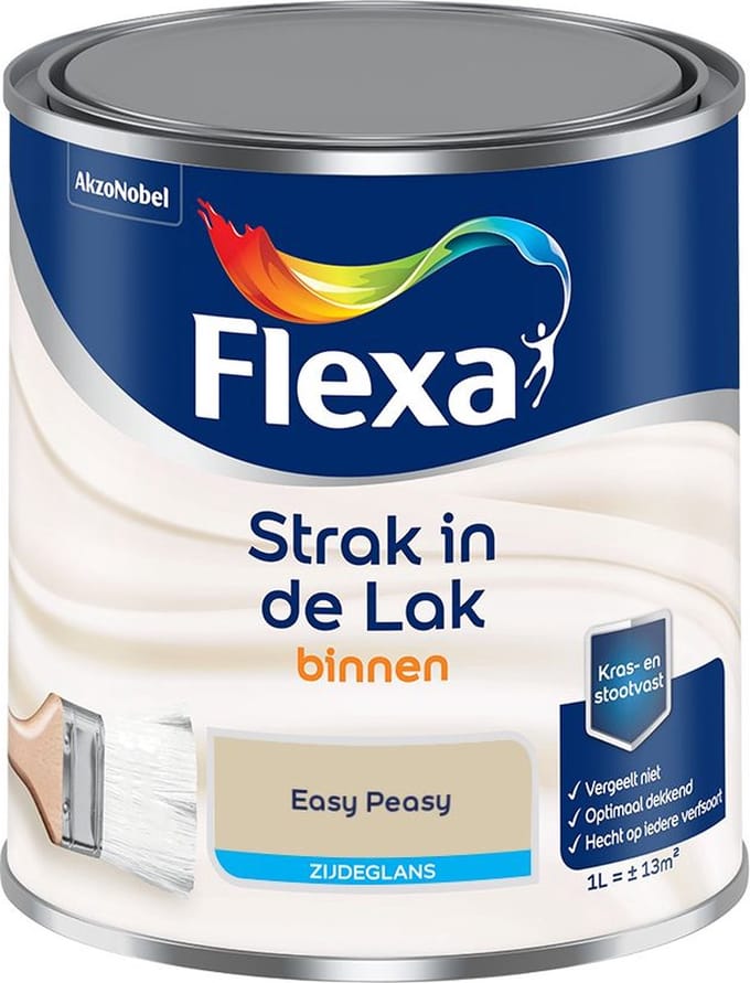 Flexa - Strak In De Lak Binnenlak Zijdeglans - Easy Peasy - Mengverf - 1 L